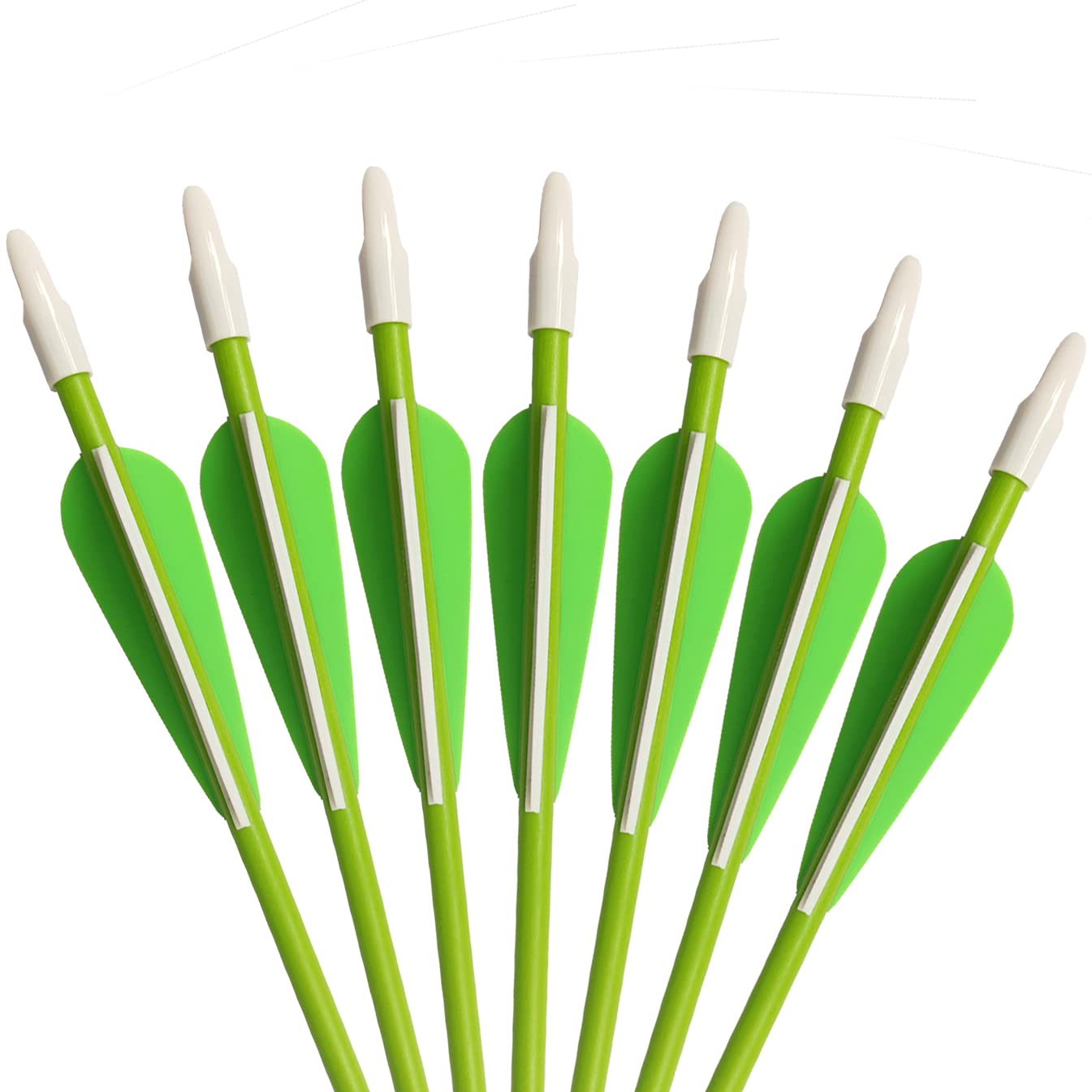PANDARUS Youth Safetyglass Arrows 28" Fiberglass Archery 26" Target Practice Arrows(Pack of 12) (28 inch Green)