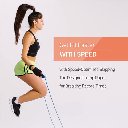Skipping Jump Rope for Fitness Workout - Light Weight, Adjustable, Tangle Free, Excellent line control for Cardio Boxing, CrossFit, Training Exercise All Ages and Gender ( Special Luxury, KA-220, Made in Korea) (Grey-Red)