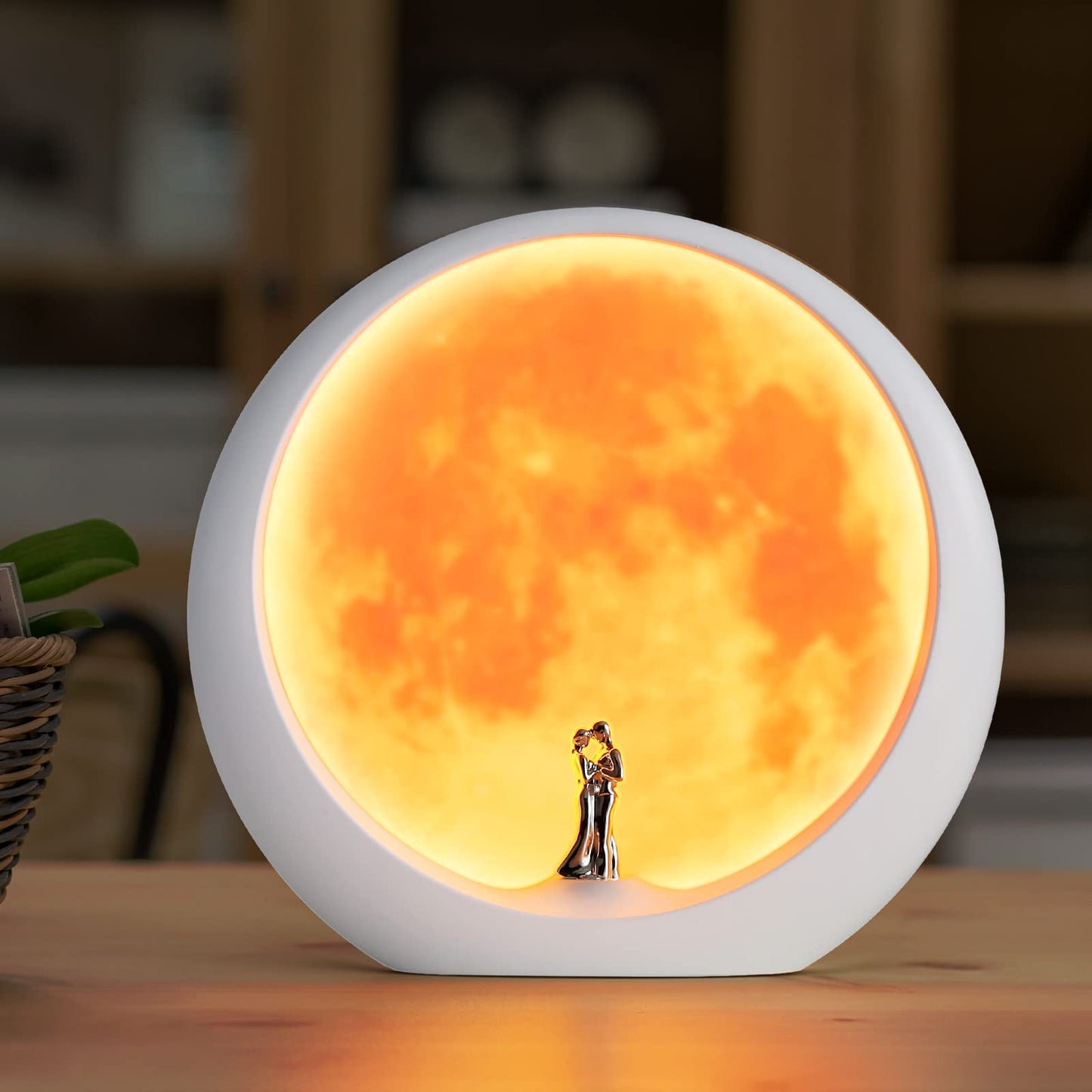 Moon Lamp for Living Room, Decoration Night Light, Anniversary Valentine Gifts for Him, Mr & Mrs Signs for Wedding Table Décor, Art Ornament Home Gift Xmas Gift, Newlywed Couples Under The Full Moon