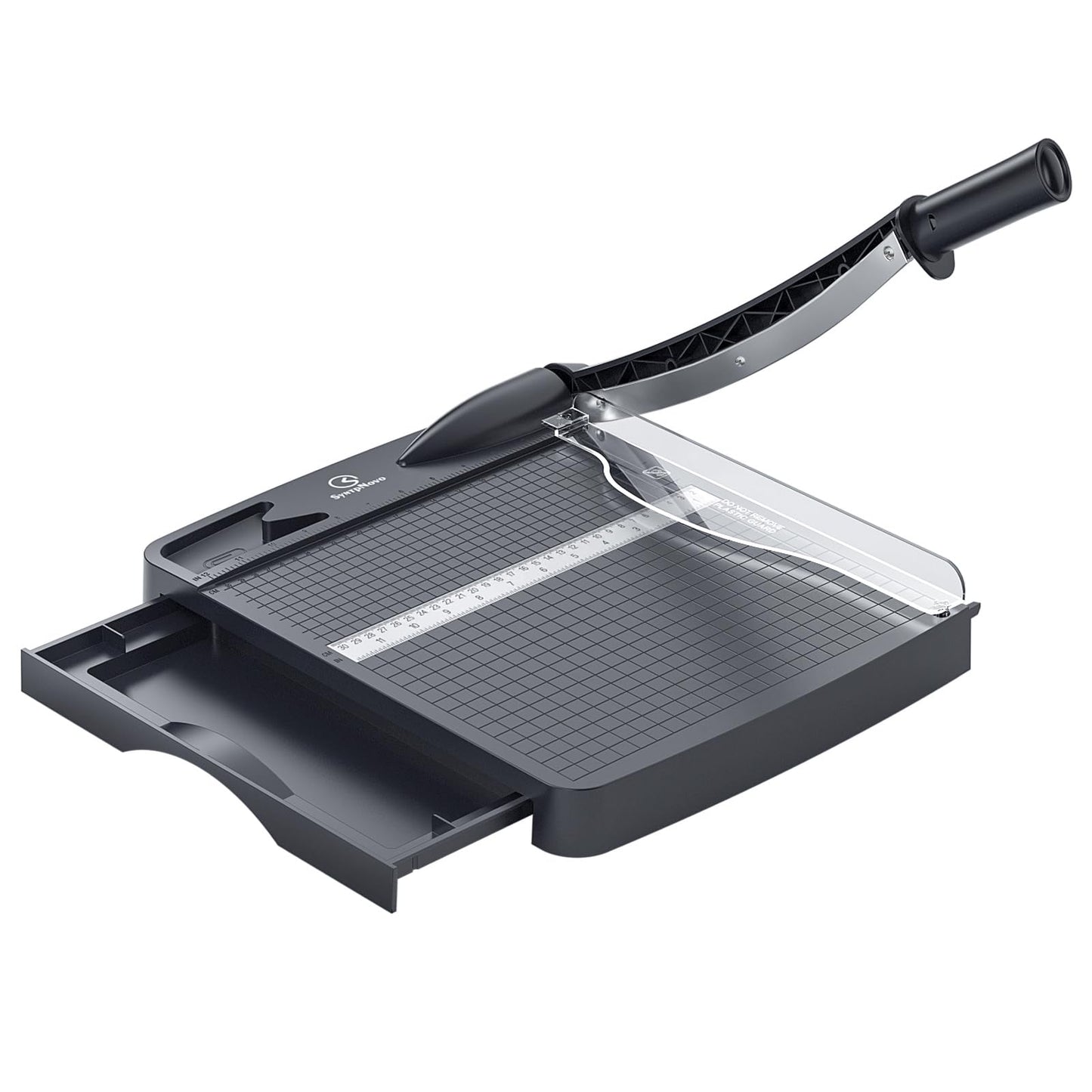 12 Inch Heavy Duty Paper Cutter, Guillotine Paper Cutter & Paper Trimmer, 12-16 Sheets Capacity Paper Cutting Board for Classroom, Crafting, Cardstock Gray