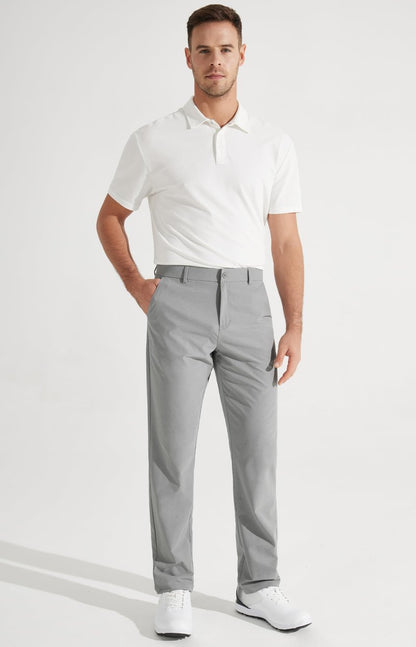 Libin Men's Work Pants Comfy Golf Pants 34" Quick Dry Lightweight Dress Slacks Business Casual Clothing for Men Travel HIiking Outdoor, Light Grey, 46W x 34L