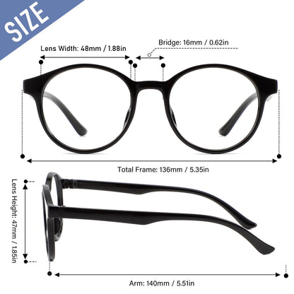Przene 4 Pack Blue Light Blocking Glasses for Women Men,Retro Round Computer Gaming Glasses Anti Eye Strain/UV/Glare (Standard, Mixed Color-C2)