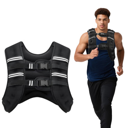 Ragebby Weighted Vest, 8lb for Men, Women with Reflective Stripe, Weight Vests Adjustable for Workout, Strength Training, Running, Fitness, Muscle Building, Weight Loss