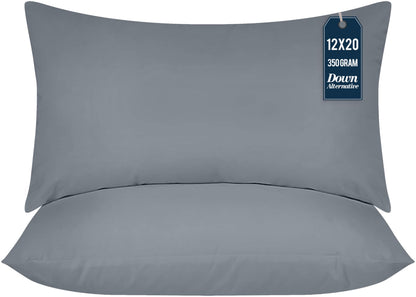 Utopia Bedding Throw Pillows (Pack of 2, White), 12 x 20 Inches Indoor Decorative Pillow Insert for Sofa, Bed and Couch