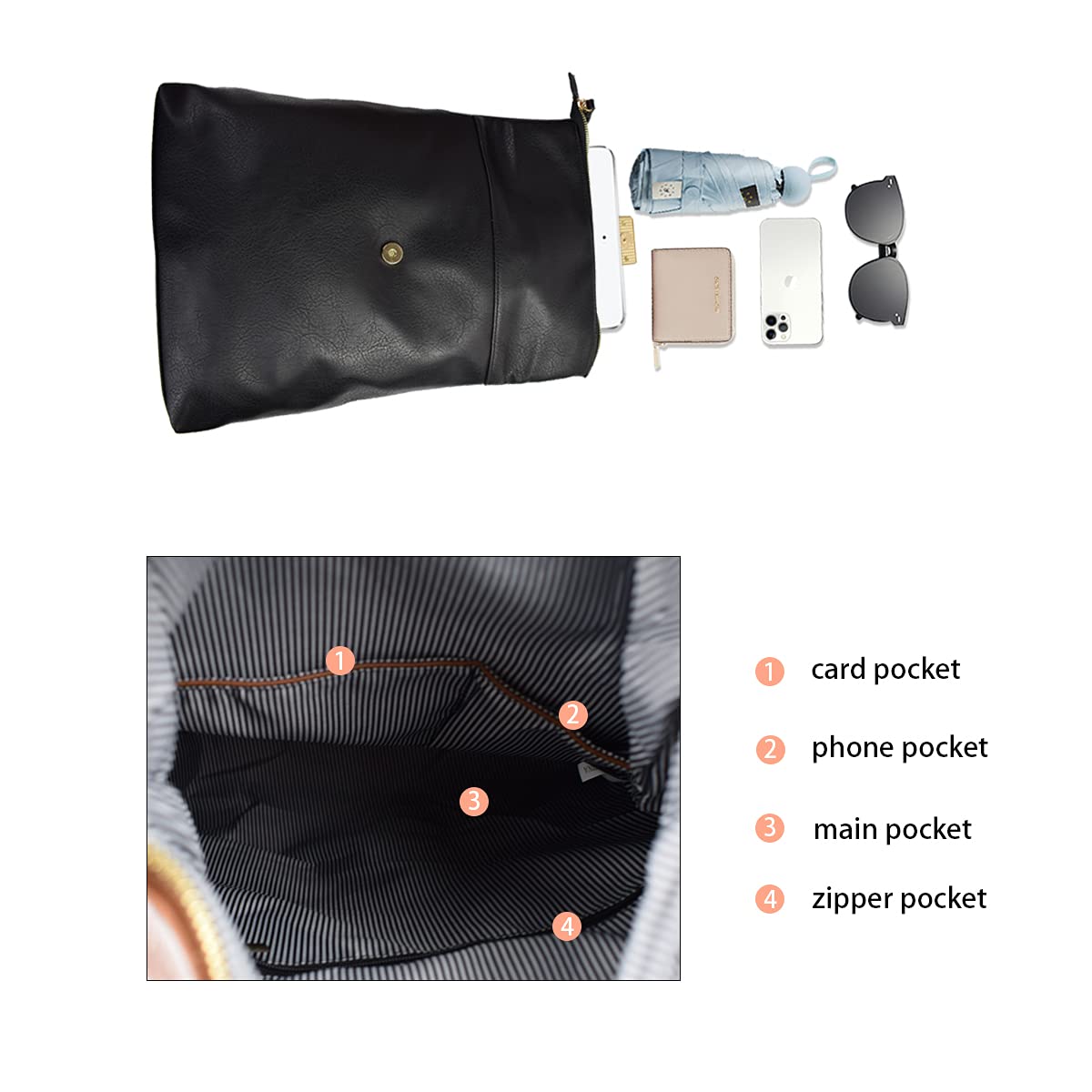 LA DEARCHUU Leather Backpack for Women Fashion Backpack Purse Lightweight Handbags Travel Shoulder Handbag Brown
