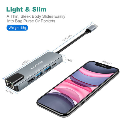 Multi Port Splitter, 7 Port USB 2.0 Hub, USB A Port Data Hub with Independent On/Off Switch and LED Indicators, Lights for Laptop, PC, Computer, Mobile HDD, Flash Drive and More (Black 2.0)
