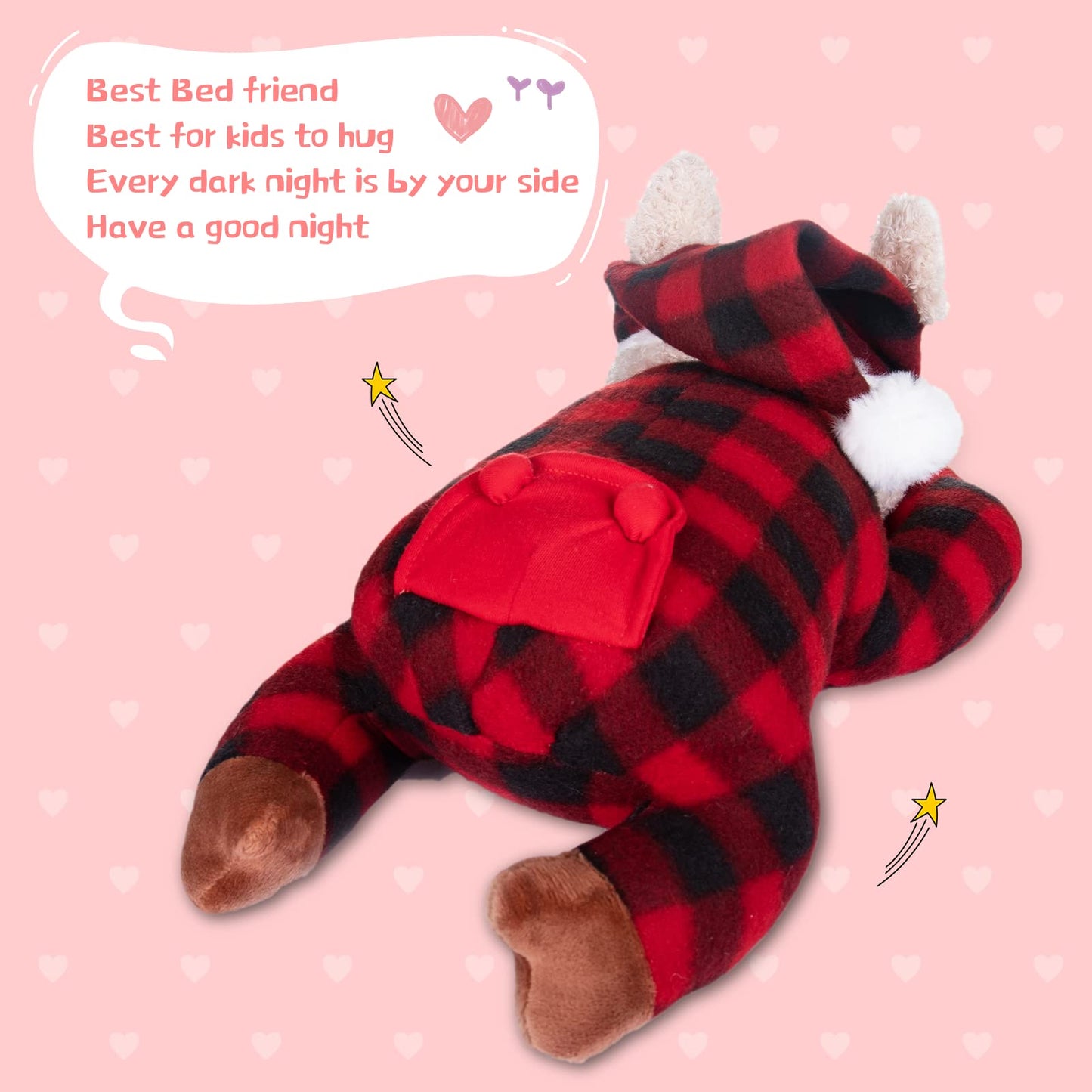 My OLi Alpaca Stuffed Animal 15in Plush Alpaca Toy Wearing Pajamas and Nightcaps Soft Hugging Pillow Bedtime Animal Birthday Gifts for Babies Kids Girls Boys