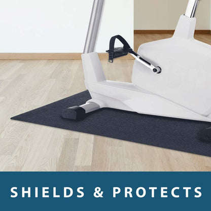 MotionTex Exercise Equipment Mat for Under Stationary Bike, Spin Bike, Exercise Bike, Treadmill, Fitness Equipment, Home Gym Floor Protection, 24" x 48", Black
