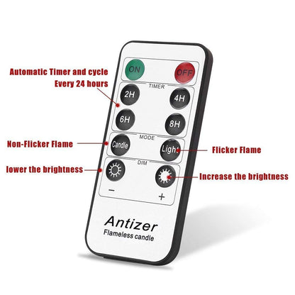 antizer Flameless Candles Led Candles Pack of 9 (H 4" 5" 6" 7" 8" 9" x D 2.2") Real Wax Battery Candles with Remote Timer for Home Fireplace Decor Wedding Festival Decor (Ivory 9 Pack)