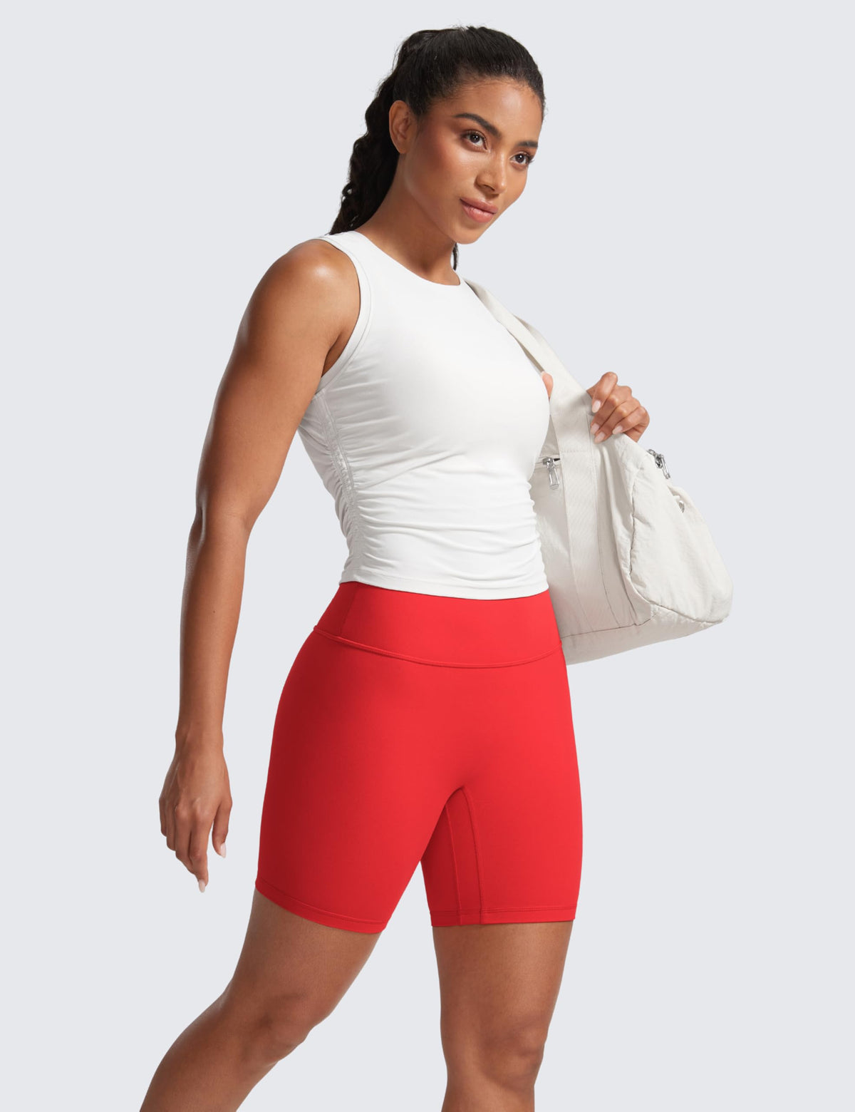CRZ YOGA Secretsculpt Biker Shorts 6" Deep Red Small