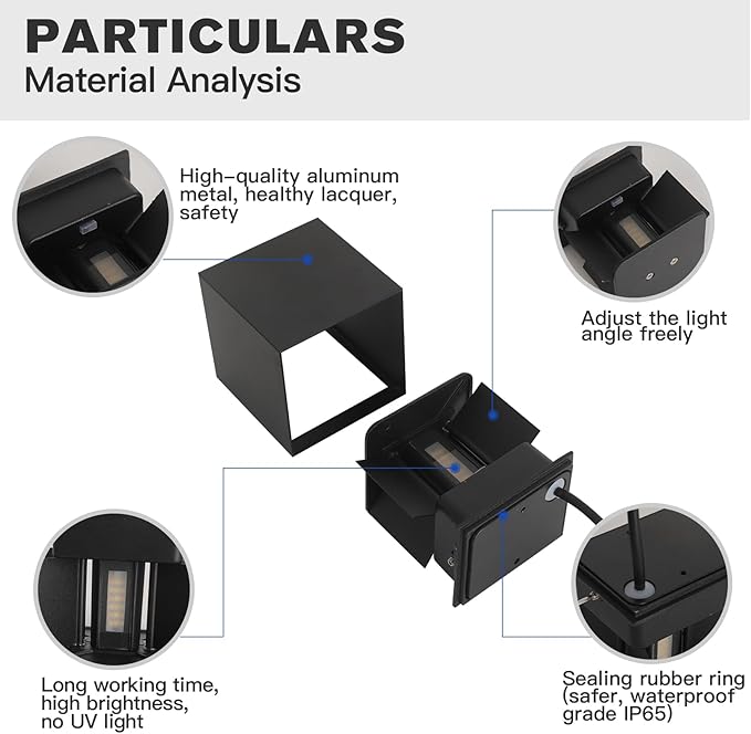 15W Indoor Wall Sconce,Black Wall Sconces Set of Two,3 Color Temperatures Hardwired Up and Down Outdoor Lights,4.33 Inch Interior/Exterior Wall Lights for Living Room Bedroom Hallway Porch Yard 2 Pack