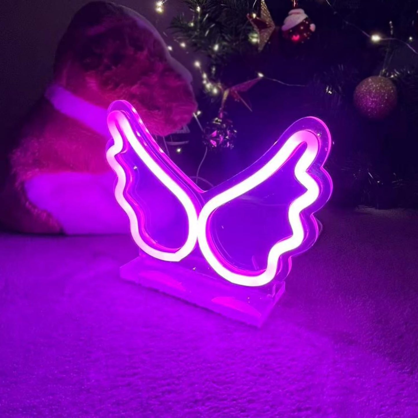 LED Wings Pink Neon Light Sign, USB Power Decorative Standing Light For Birthday Gift Dom Bedroom Party Decoration