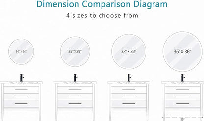 24X24 LED Bathroom Mirror with Lights, Anti-Fog, Dimmable, Backlit + Front Lit, Lighted Bathroom Vanity Mirror for Wall, Memory Function, Shatter-Proof