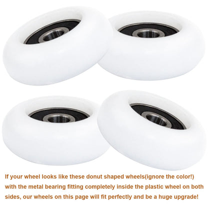 Total Gym Wheels/Rollers 2000, 3000, 3000 XL, and a Few Very Early XL, Platinum Plus, Pro, Supra and Many Others Set of 4 (White)
