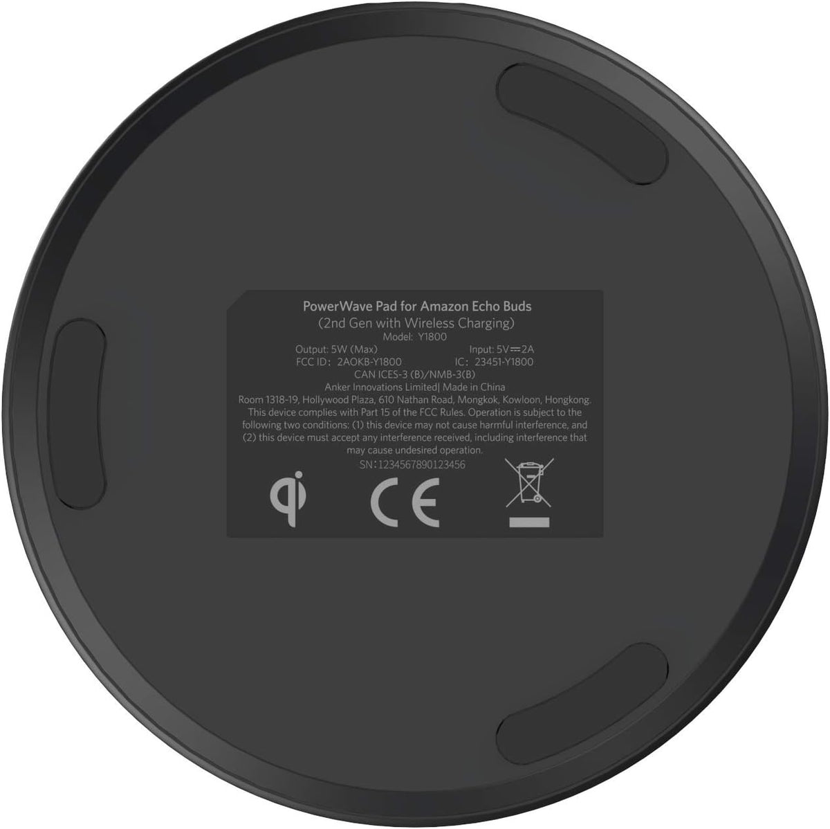 Made for Amazon PowerWave 5W Wireless Charging Pad for Amazon Echo Buds (2nd Gen with Wireless Charging)
