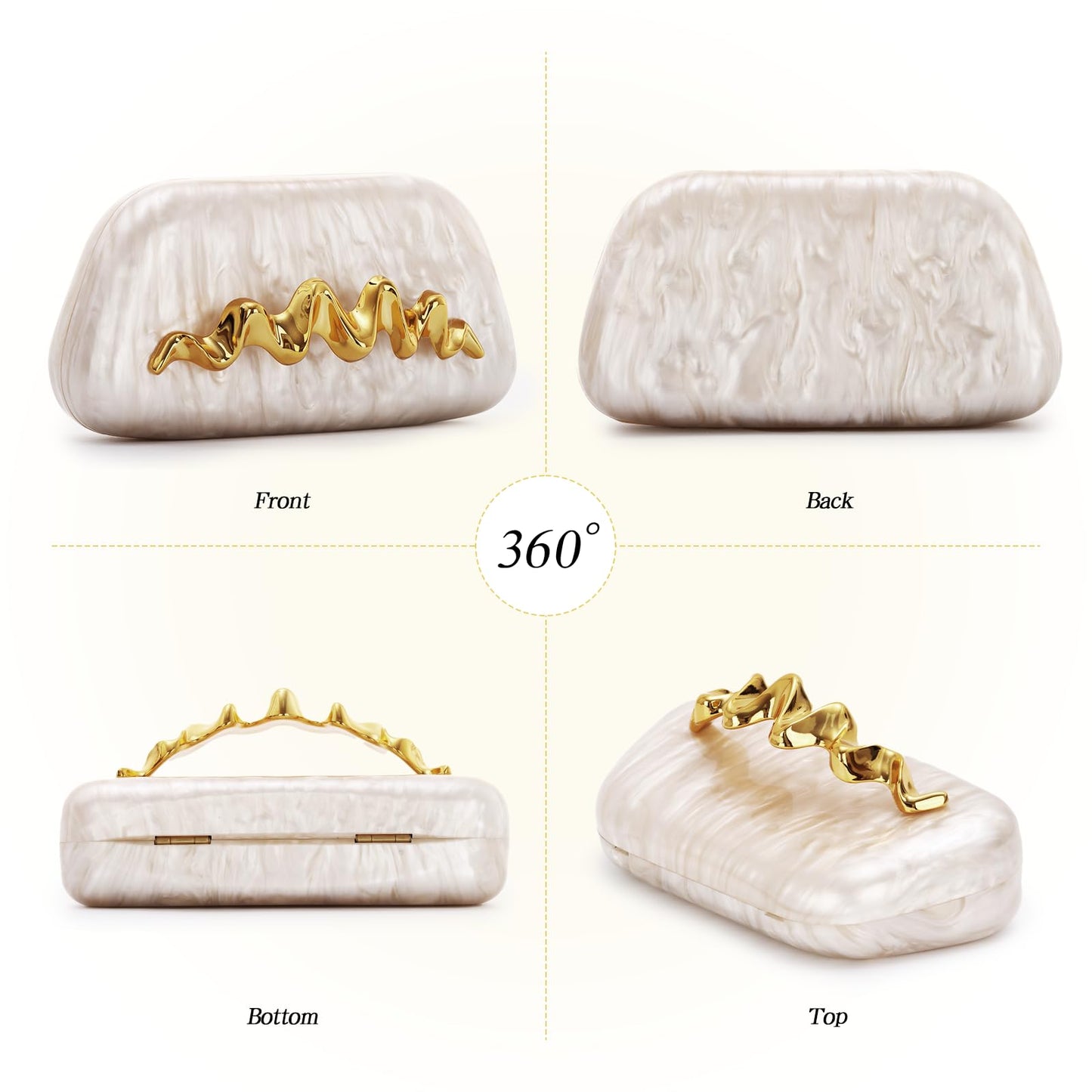 KUANG! Clutch Purses for Women Acrylic Evening Handbags for Wedding Party Crossbody Shoulder Bag Trendy