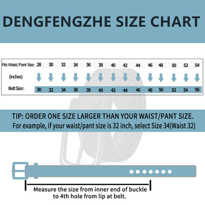 DENGFENGZHE Men's Full Grain Leather Belt for Everyday Casual Jeans, 1.5" Handmade Men Leather Belts with Gift Box (Brown, 36(Fits Waist 34"-35"))
