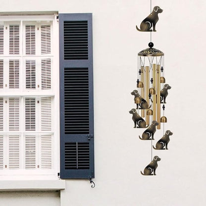 Bronze Dogs Wind Chimes Decor, Mobile Blessing Wind Bells Decorate, Sympathy Wind Catcher, Memorial Gifts for Mom,Grandma,Woman (Housewarming/Outside/Indoor/Home/Room/Porch/Yard/Garden Decoration)