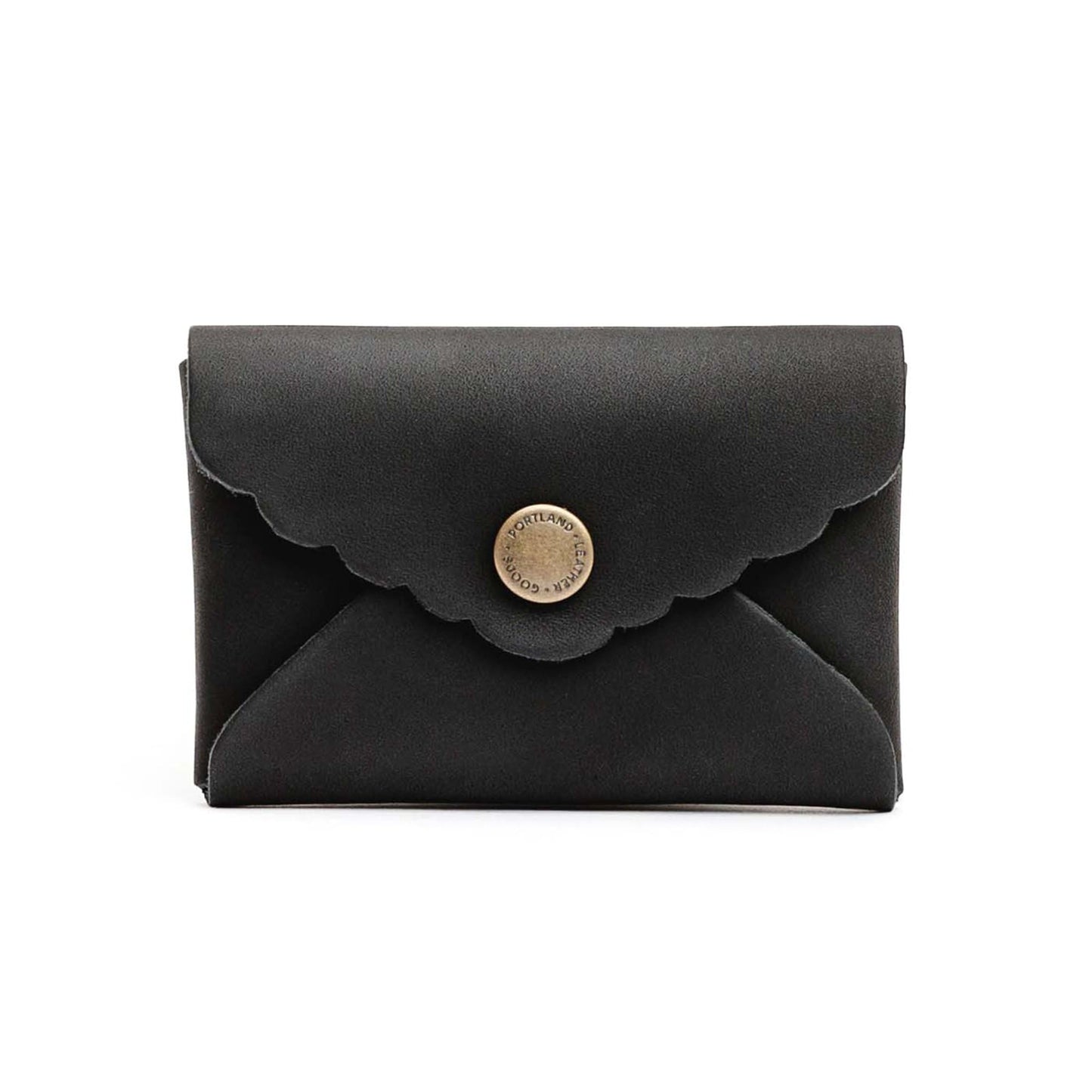Portland Leather Goods Mini Daisy Wallet for Women – Handmade from the Finest Full-Grain Hides – Features Envelope Design with Snap Closure – Black