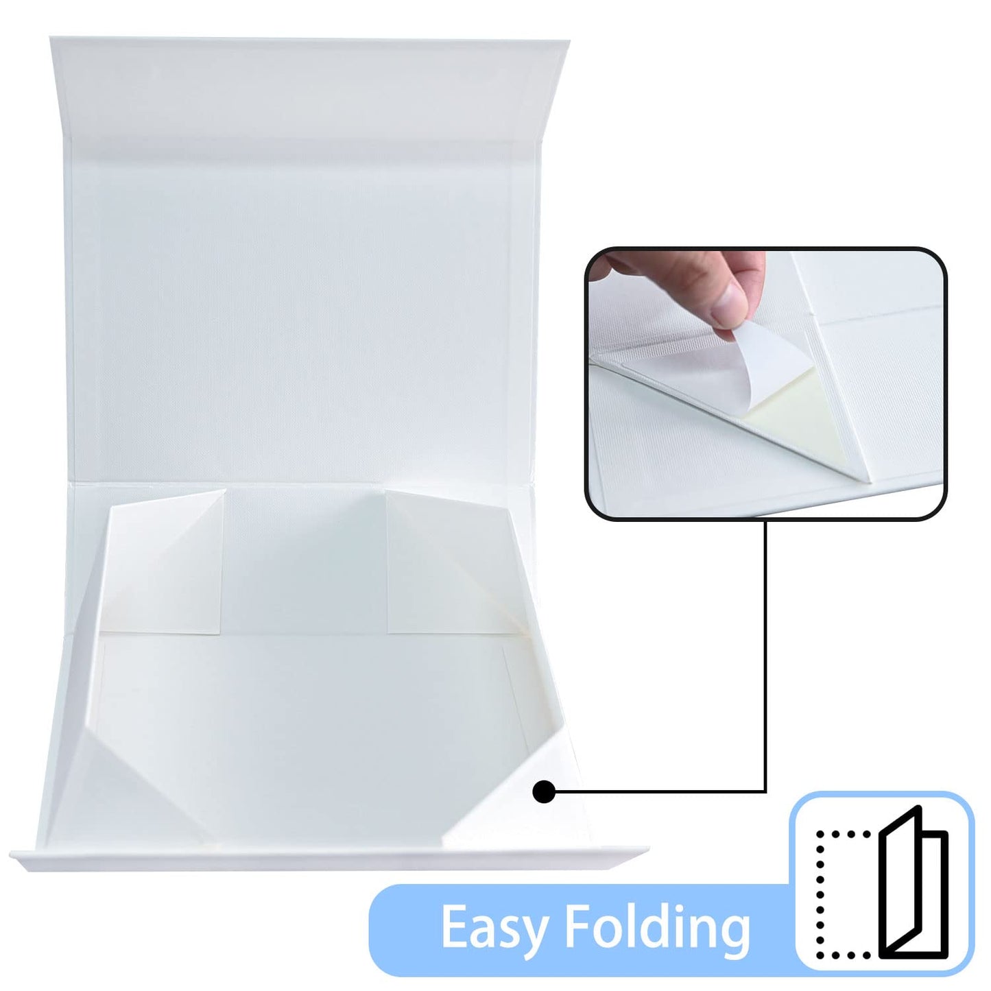 LIFELUM White Gift Box 13.85 x 8.35 x 4.45 inch Gifts Box for Bridesmaid Proposal Gifts for Wedding with Card, Ribbon, Shredded Paper Filler Shirt Boxes for Presents (1 Pcs)