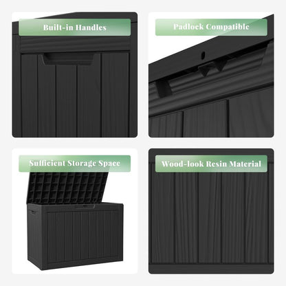 GGYI 50 GallonOutdoor Storage Box,Resin Deck Boxes Waterproof, IndoorOutdoor Bin for Package Delivery, Patio Cushions, Gardening Tools, Lockable, UV Resistant