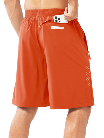 NORTHYARD Men's Athletic Running Shorts Gym Workout 7"/9"/5" Quick Dry Lightweight Sports Basketball Tennis 3 Zipper Pockets ORANGE-9inch 4XL