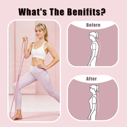 TREKONPEAK Figure 8 Resistance Bands, 8-Shaped Exercise Band for Women Arms Shoulder Back Legs Stretching Pilates Yoga (Pink 20Lb & Purple 30Lb)