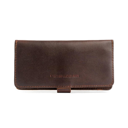 Portland Leather Goods Women's Bifold Wallet – Slim Design with Secure Snap, 8 Card Slots & Interior Zipper Pocket – Grizzly