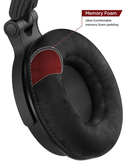 Thore Over-Ear iPhone Headphones with Lightning Connector – Closed Back Studio DJ Monitor Earphones w/Apple MFI Certified Cable (50mm Neodymium Drivers, V200 Black)