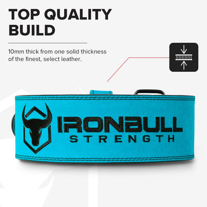 PowerLifting Belt - 10mm Double Prong - 4-inch Wide - Heavy Duty for Extreme Weight Lifting Belt (Blue, Large)