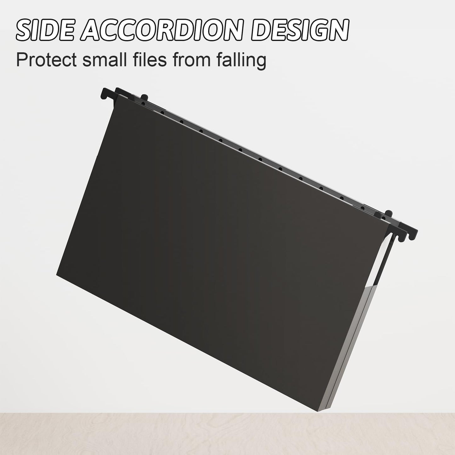 NORDUN Plastic Legal Size Hanging File Folders,Heavy Duty 1 Inch Expansion,12 Pack Reinforced Black Legal Hanging Folders Expandable,Adjustable Tabs,File Cabinet Folders for Bulky Files