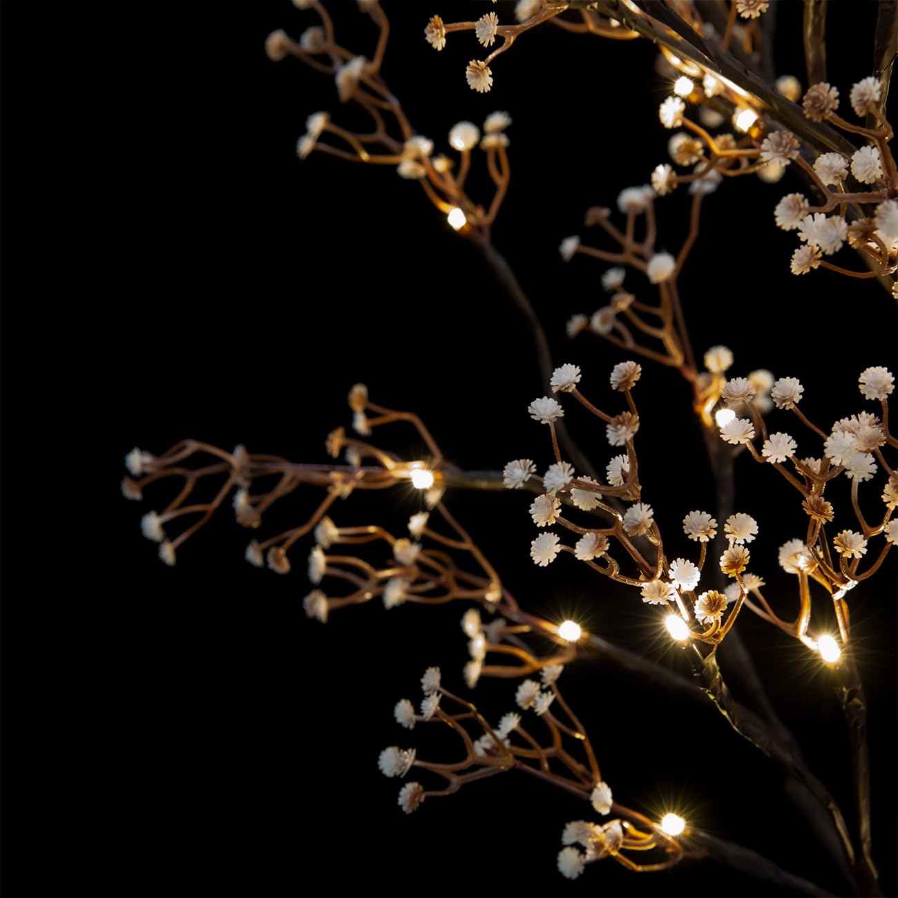 TYBEEU 4ft Lighted Baby's Breath Tree with 64 Warm White LED Lights, Dimmable, Ideal for Indoor & Outdoor Holiday Decor, Home, Garden, Wedding & Party