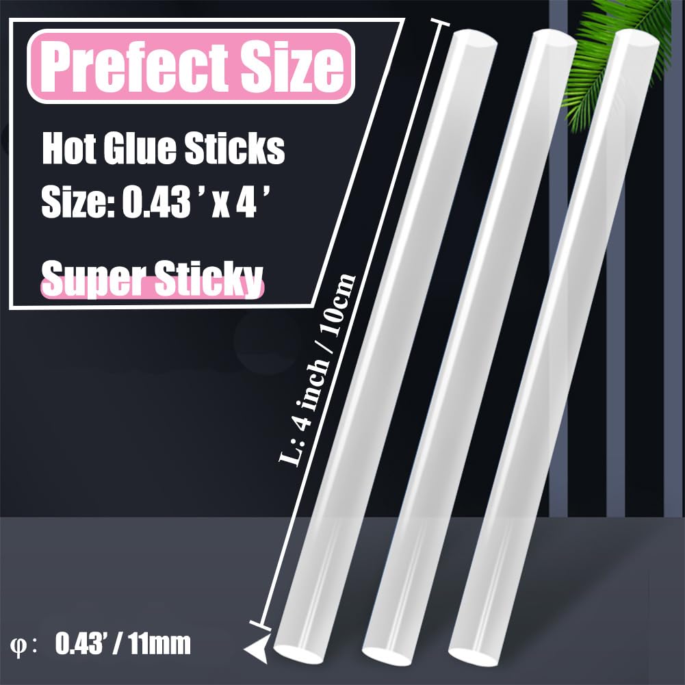 MONVICT Hot Glue Sticks, Pack of 100 (2.2 lb) 4"Long 0.43" Diameter Full-Size Hot Glue Gun Sticks Art Glues Pastes Hot Melt Sticks for Most Large Glue Guns, Clear Glue Sticks for DIY, Arts & Crafts