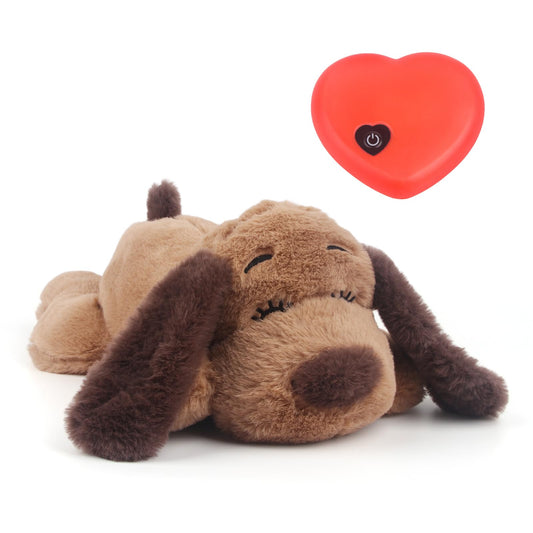 BEVERLYSHARK Heartbeat Puppy Toy Dog Anxiety Relief Calming Aid Heartbeat Stuffed Animals Pet Comfort Cuddle Sleep Aid Puppy Behavioral Training Aid Toy for Dog Cat