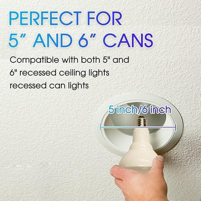 Energetic BR30 LED Recessed Light Bulb, 9W=75W, 6000K Cool Daylight, 900LM, Dimmable Ceiling Flood Light Bulb for Cans, CRI80+, 12-Pack