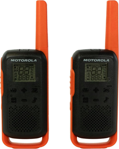 Motorola Solutions, Portable FRS, T210, Talkabout, Two-Way Radios, Rechargeable, 22 Channel, 20 Mile, Black W/Red, 2 Pack