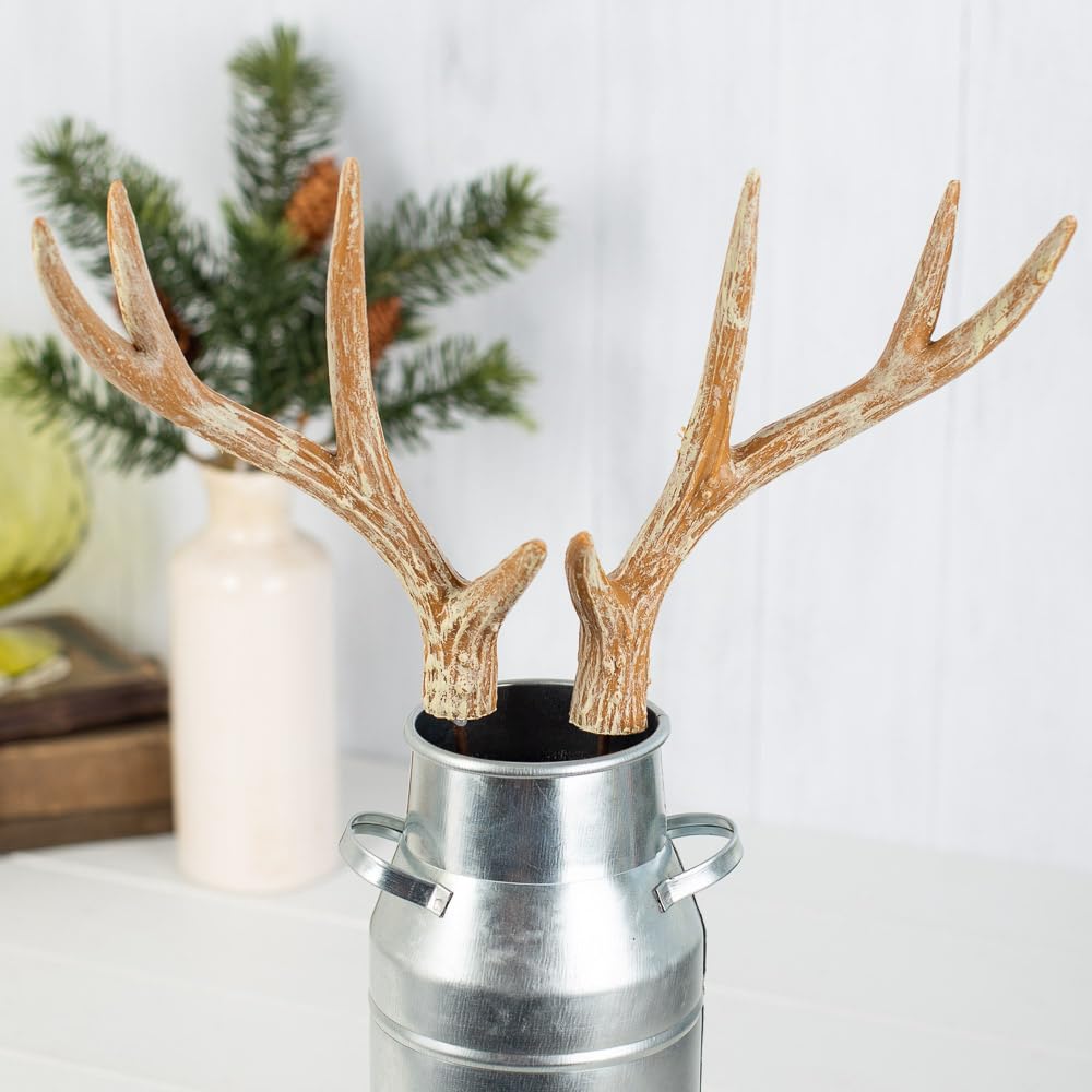 4 Faux Deer Antler Picks – Rustic Woodland Reindeer Decor for Holidays