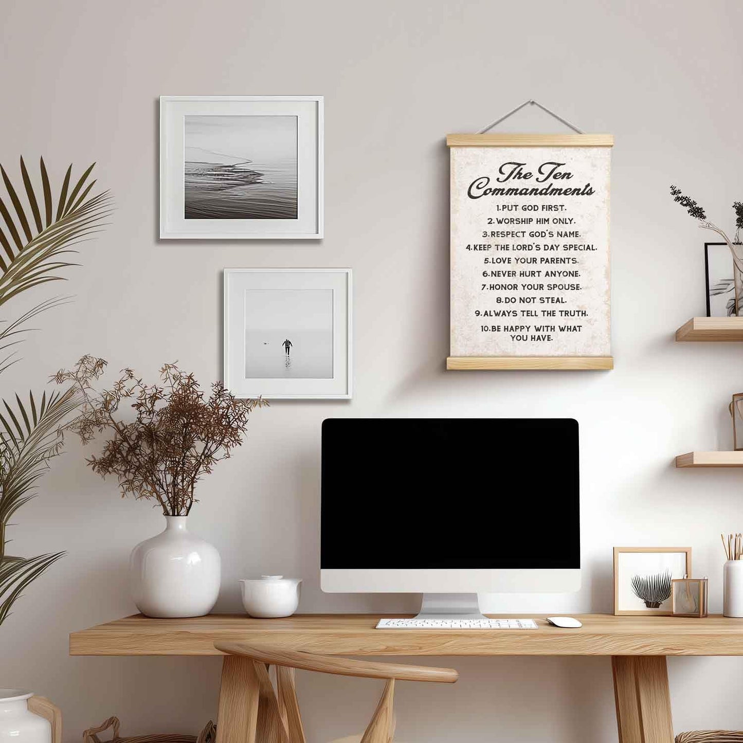 YZEXEZY The Ten Commandments Wall Hanging,Bible Verse Wall Art Posters for Home Prayer Room Church Office Decor 12x16-G31