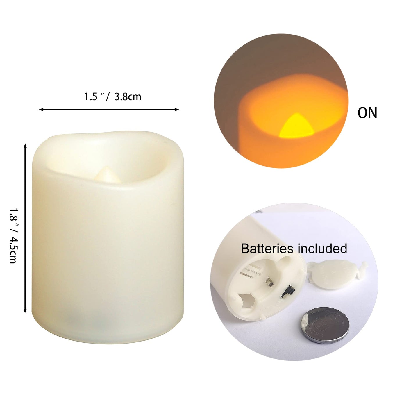 CANDLE CHOICE Battery Operated Flameless Votive Candles, Small Realistic Flickering Electric Fake LED Tea Lights for Wedding Table Halloween Christmas Decorations, Pack of 24, Batteries Included