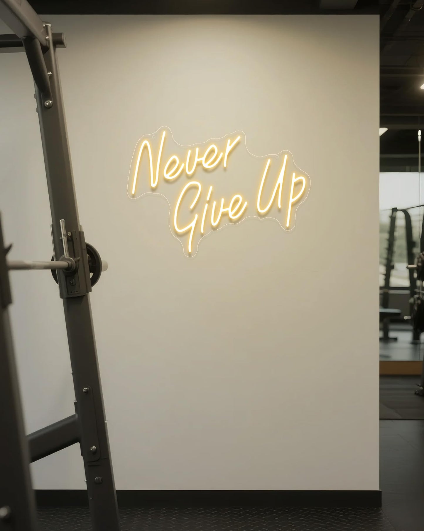 YIKBIK NEVER GIVE UP LED Neon Sign for Wall Decor,Neon Lights Party Decorations, USB Powered Switch Neon Lights lighting adjustable for Office Room, Gym Room, Man Cave, Gamer Room
