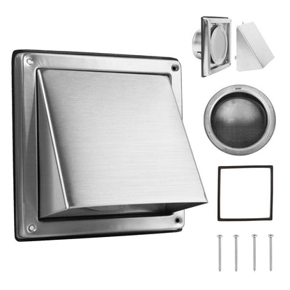 FRESH SPEED 4 Inch Dryer Vent Cover Outside Stainless Steel Wall Vent with Removable Cover and Insect Screen Mesh