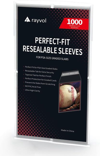 Resealable Graded Card Sleeves - Exact Fit for PSA, CSG, CGC | 1000 Pack