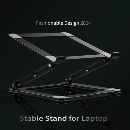 Laptop Stand for Desk - Adjustable Laptop Holder, Portable Laptop Riser with Multi-Angle Height Adjustable Computer Stand for MacBook Air/Pro and More Notebooks 10-17.3" - Grey