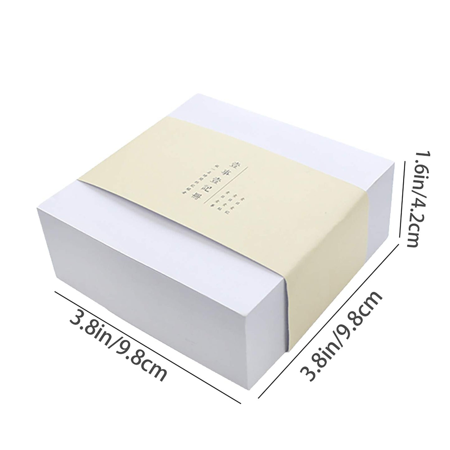 VANRA Sticky Notes 4 x 4-Inches Self-Stick Note Cube Memo Pads Strong Adhesive, 400-Sheets/Cube (Ivory White)