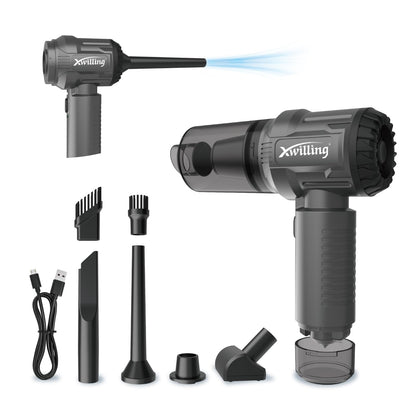 XWILLING Car Vacuum Cleaner High Power 12000 Pa, 4-in-1 Portable Cordless Handheld Vacuum Cleaner with Brushless Motor and Safety Hammer for Car Home Office Pet
