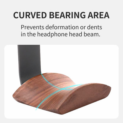 Mt.Jun Walnut Wood Headphone Wall Mount Holder, with VHB Adhesive Tape and Screw, Holds 10 lbs (Black & Walnut Wood)