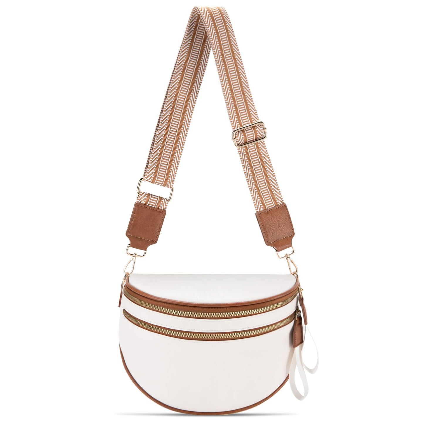 oscaurt Leather Crossbody Bag Bum Bag for Women Large Sling Bag Cross Body Purse Shoulder Handbag Fanny Pack