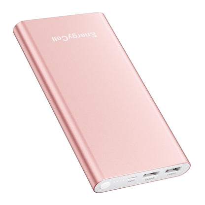 EnergyCell Pilot 4GS Portable Charger 12000mAh Fast Charging Power Bank Dual 3A High-Speed Output Battery Pack Compatible with iPhone 16 15 14 13 12 11 and More (Rose Gold)