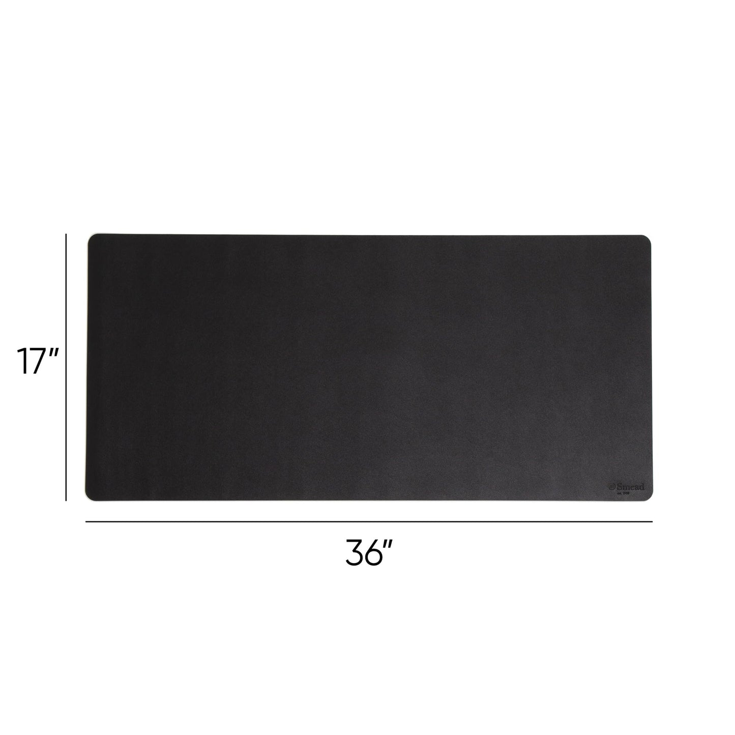 Smead Desk Pad, Vegan Leather Desk Mat with Non-Slip Faux Suede Backing, Perfect Desk Organizer for Office Decor, 36” x 17” Large, Charcoal (64828)