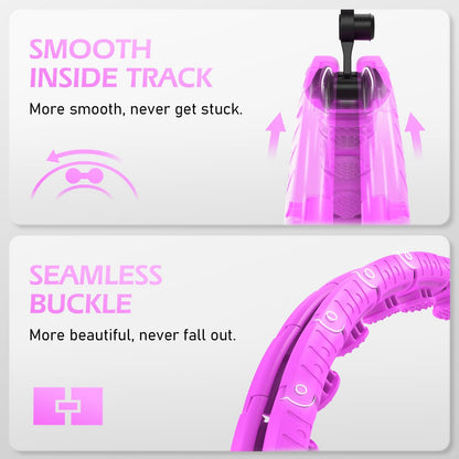 JLoibao Weighted Hula Circle with 32 Links(66 Inch), Sweet Weight Ball, for Adults Weight Loss, Infinity Fitness Hoop Plus Size, for Women Smart Exercise Equipment